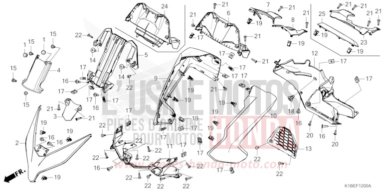 FRONT COVER/METER PANEL for Forza 350 CARNELIAN RED METALLIC (R296) from 2025